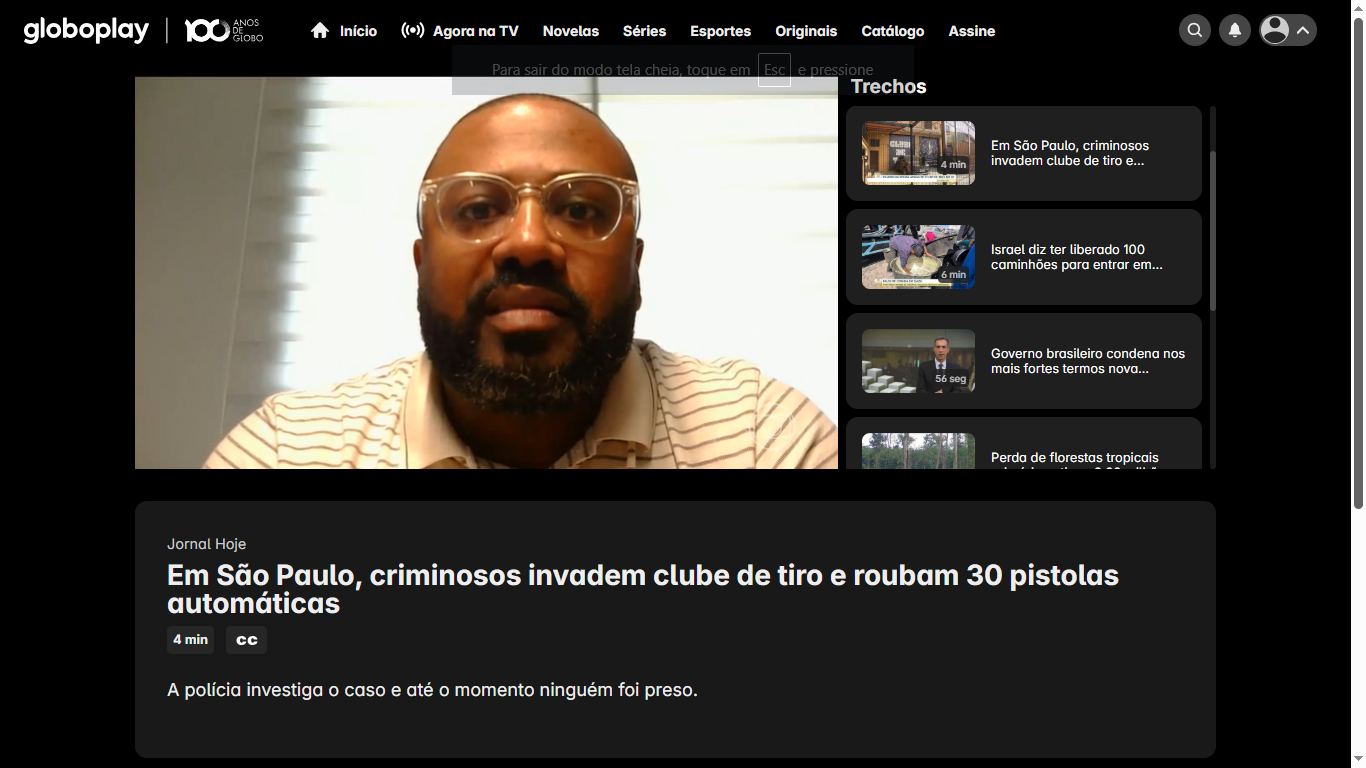 Criminosos invadem clube de tiro e roubam 30 pistolas automáticas